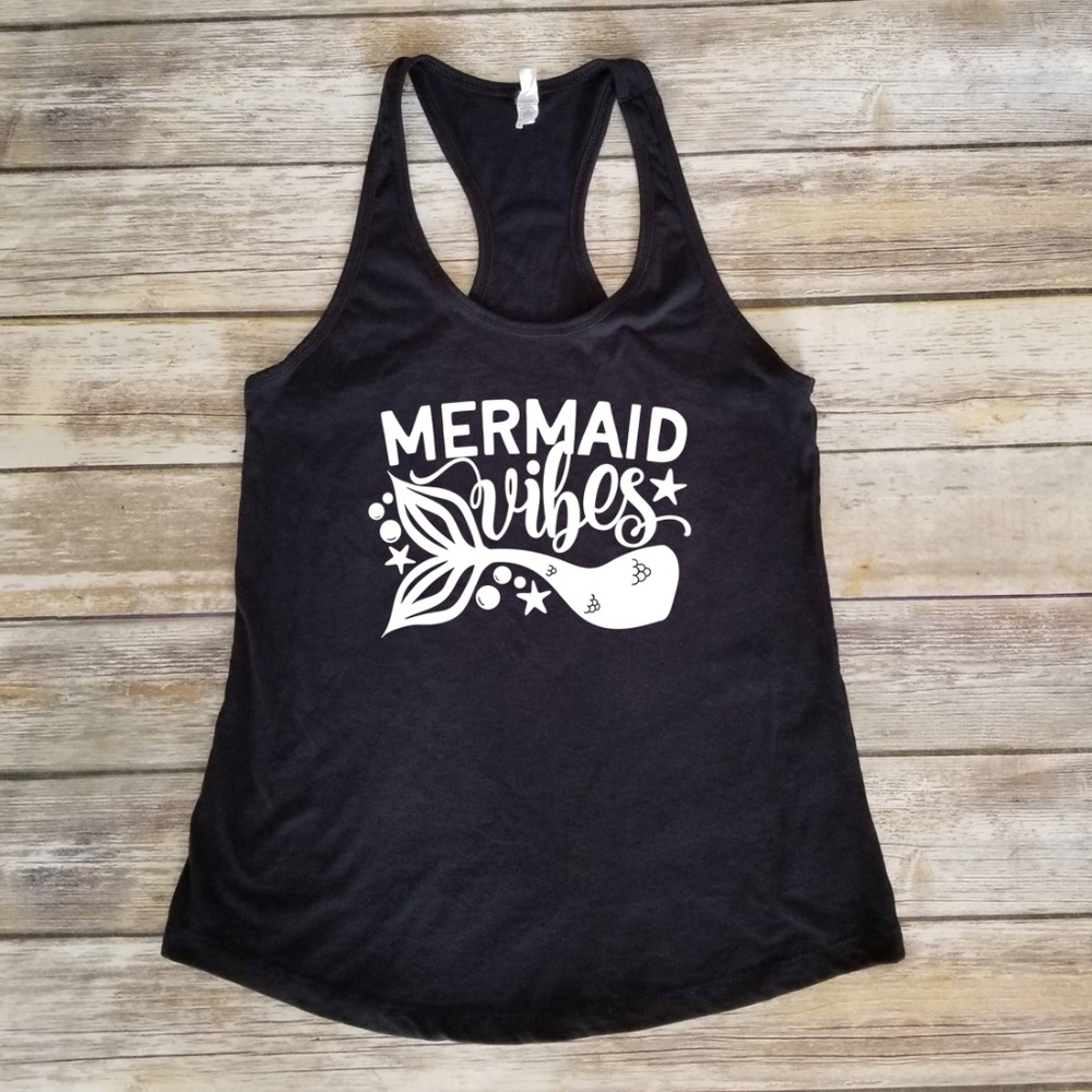 Mermaid Vibes - Undercover Mermaid black tank top